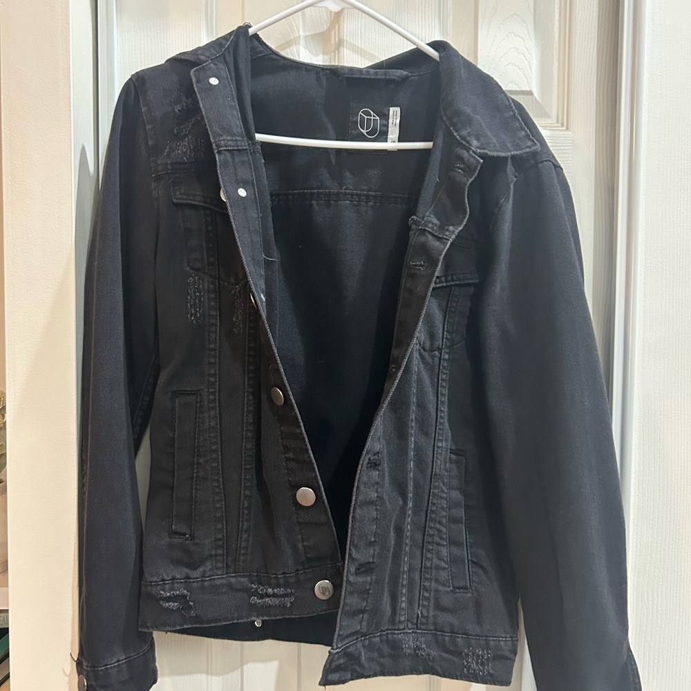 Original Use Black Distressed Jean Jacket - Women